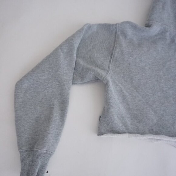 Aritzia TNA Grey Cropped Hoodie Cotton Sweatshirt Sweater XS - Picture 11 of 12